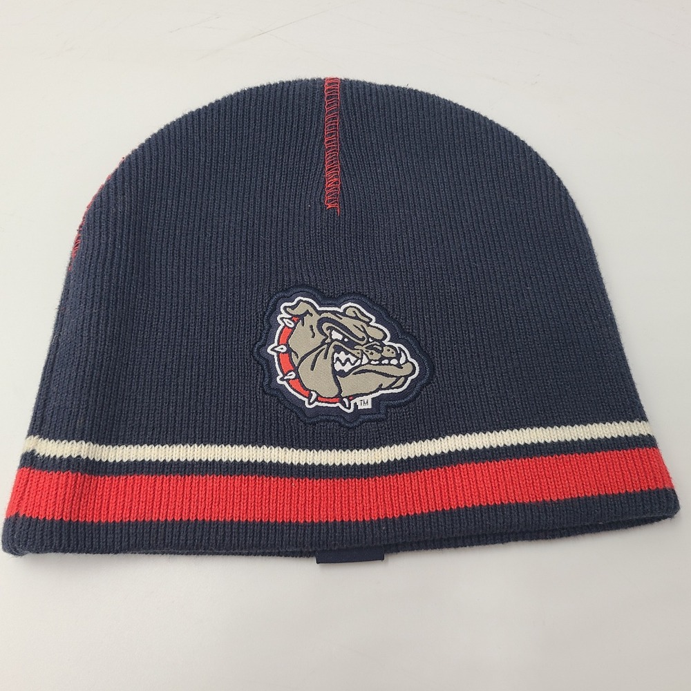 Gonzaga Bulldogs Hat Beanie (Fits Small) Blue Red NCAA Reversible Stocking Cap